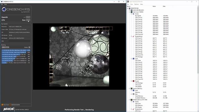 Core i7 6950X @ 3.8 GHz Overclocked - Cinebench with Temperatures on Corsair Hydro H115i Cooler смотреть онлайн
