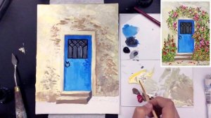 «Цветы. Синяя дверь» как нарисовать АКРИЛ | Сезон 1-6 |АКРИЛ! Мастер-класс для начинающих