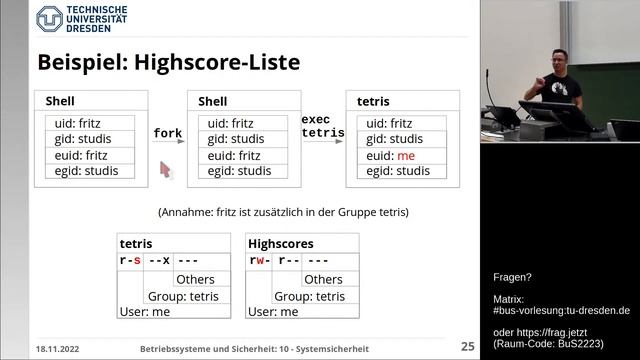 Vorlesung Betriebssysteme und Sicherheit - 10.2 Systemsicherheit смотреть онлайн