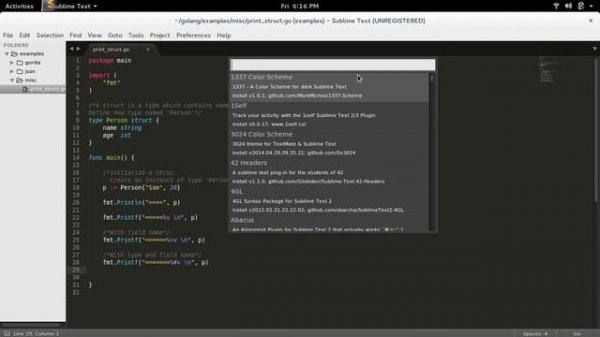 Golang Go How to install GoSublime Plugin in Sublime Text Ubuntu Linux