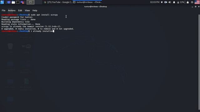 How To Install Scrcpy In Kali Linux 2020.2