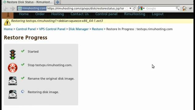 Restoring an entire VPS image from backup @ Rimuhosting смотреть онлайн