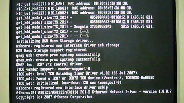 QNAP TS-509 Pro Linux Post Screen смотреть онлайн