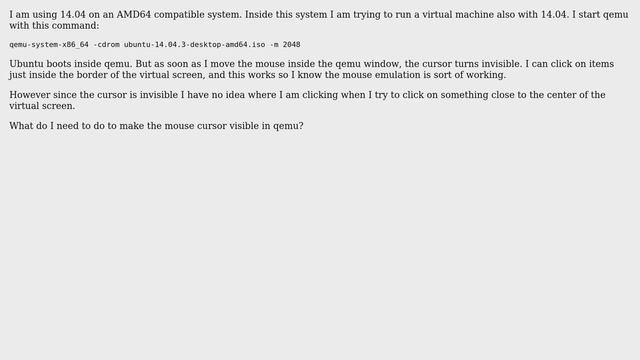 Ubuntu: How can I get a mouse cursor in qemu? смотреть онлайн