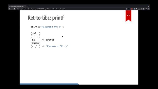 [Fall 23] Lec07: Return-oriented Programming (ROP) смотреть онлайн