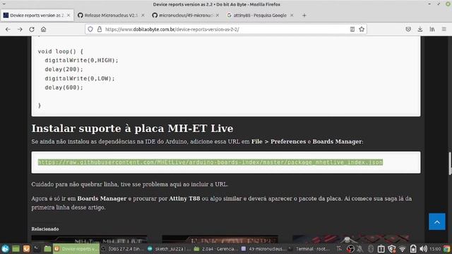 Placa MH-Tiny - Attiny88 - Como usar no Arduino IDE смотреть онлайн