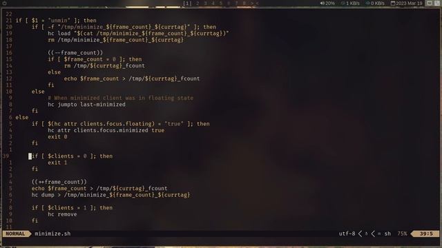 Minimizing script for herbstluftwm смотреть онлайн