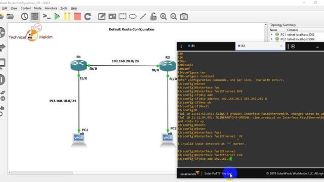 Default Route Configuration | GNS3 Lab | Technical Hakim смотреть онлайн