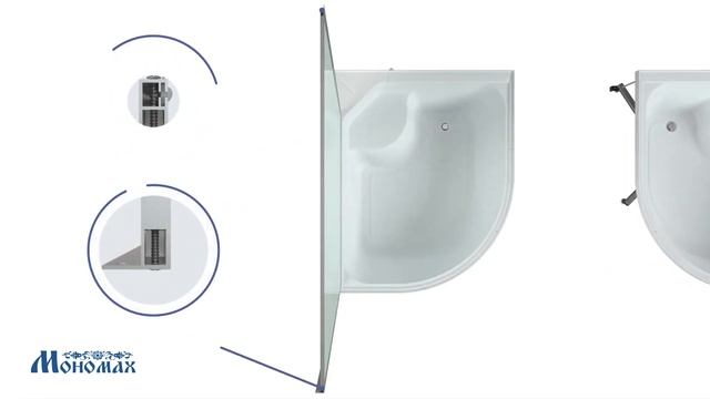 Инструкция по установке душевых кабин Мономах (четверть круга, асимметрия). смотреть онлайн