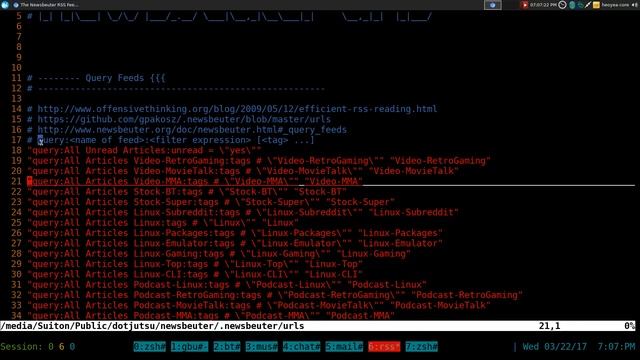 Newsbeuter Query Feeds - Linux TUI смотреть онлайн