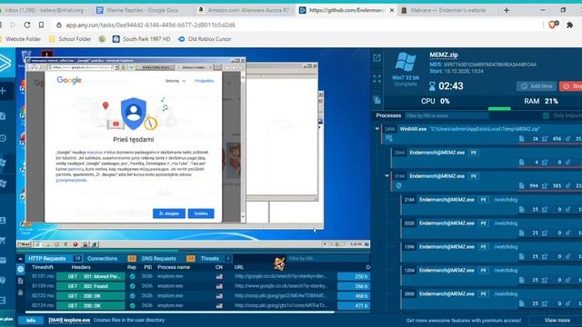 Me Testing MEMZ Virus On app.any.run смотреть онлайн