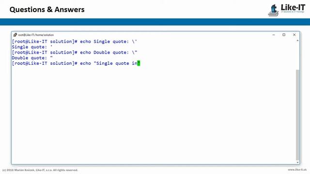 bash how to echo quotes смотреть онлайн