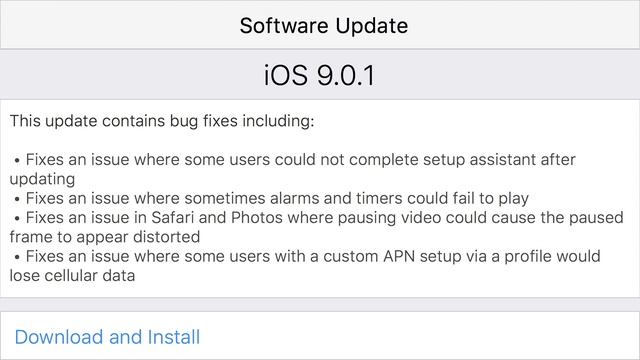 iOS 9.0.1 - Bug Fixes and Improvements! смотреть онлайн