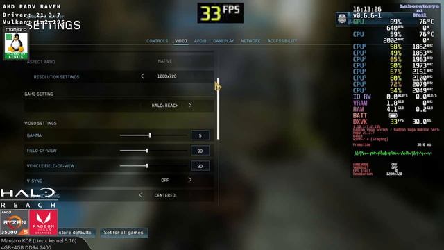 Halo 4, Halo Reach (Linux) - Ryzen 5 3500U - 720p смотреть онлайн