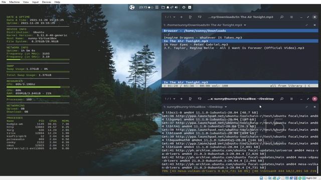UBUNTU BUDGIE 20.04 WITH CONKY SYSTEM MONITOR AND CMUS TERMINAL PLAYER INSTALLED смотреть онлайн