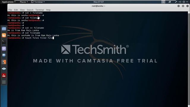 Three Types Of Creating A File In Linux And Kali Linux || Telugu смотреть онлайн