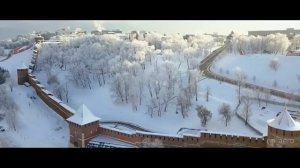 Зимняя сказка в Нижегородском Кремле /аэросъемка Нижний Новгород/