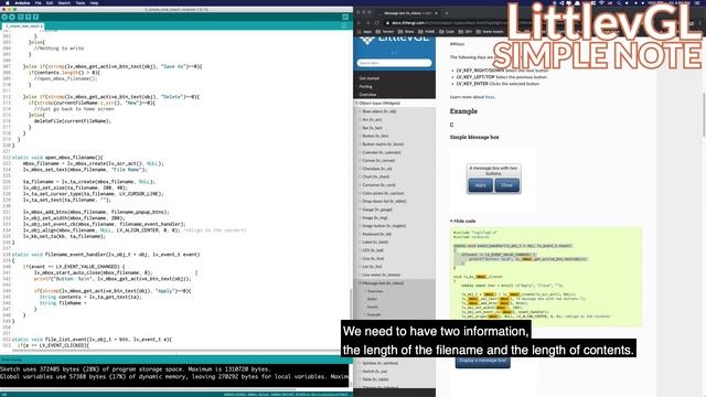 ESP32 | LittlevGL | Arduino IDE - [Part.2] By LittlevGL for Simple Note App📝 смотреть онлайн