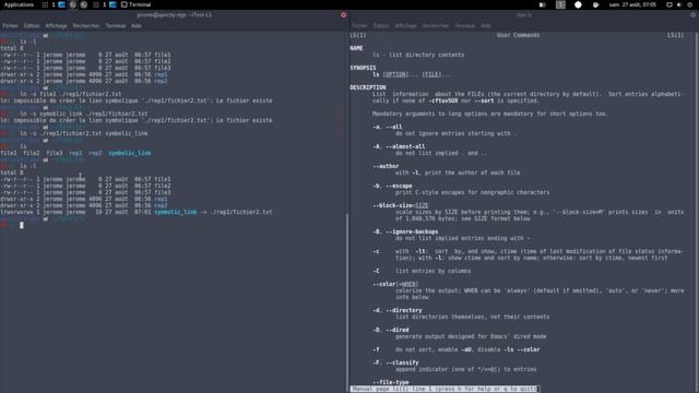 commande linux ls смотреть онлайн