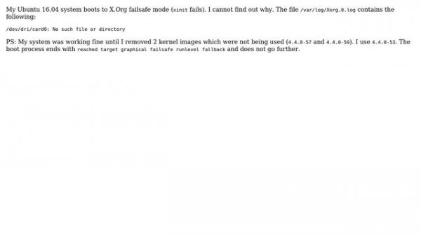 Ubuntu: /dev/dri/card0: No such file or directory
