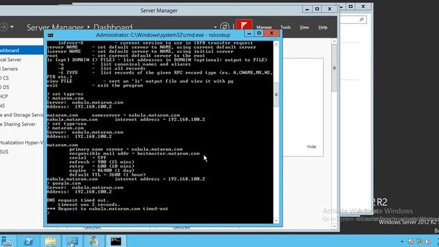 Command nslookup di Windows Server 2012R2 смотреть онлайн