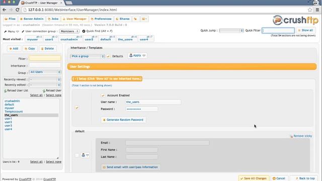CrushFTP Advanced User Manager Features смотреть онлайн