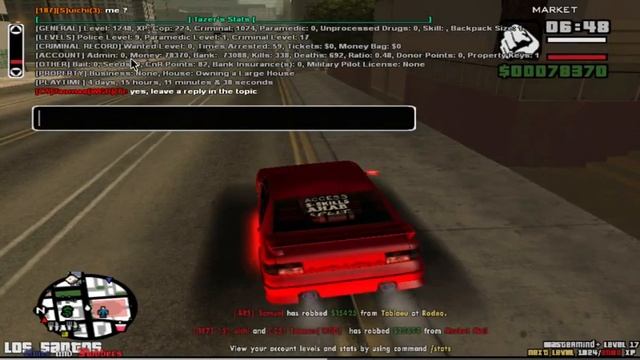 Stats of GTA:SAMP Cod5 CNR server 16-2-2016 смотреть онлайн