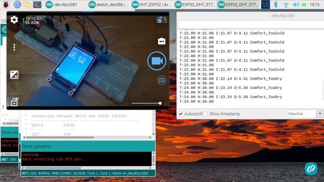 ESP32 + DHT11 temperature & humidity sensor with display on ST7789 and BLE function смотреть онлайн