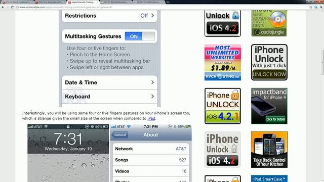 iPad 2 News And Multitasking Gestures On iPhone 4 смотреть онлайн