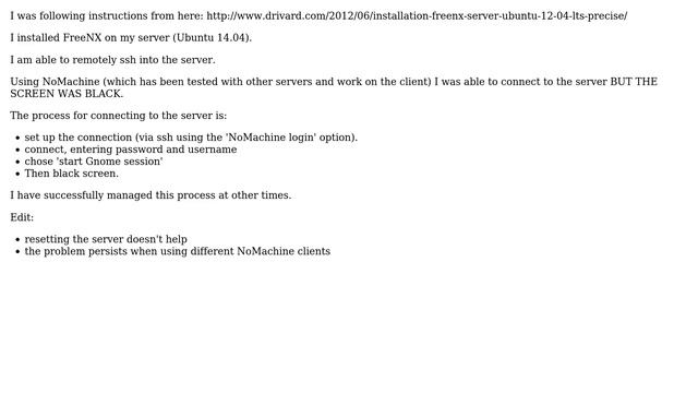 Black Screen When Using NoMachine (Server is using FreeNX) Failed Gnome Session? смотреть онлайн