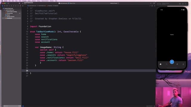 Full Custom Tab Bar With Pop Up Menu || SwiftUI 3.0 || iOS 15 смотреть онлайн