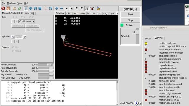 Linuxcnc dryrun with speedup смотреть онлайн