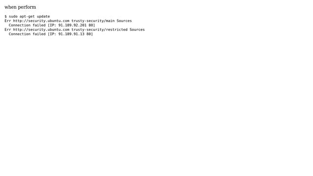 "Connection failed" during $ sudo apt-get update смотреть онлайн