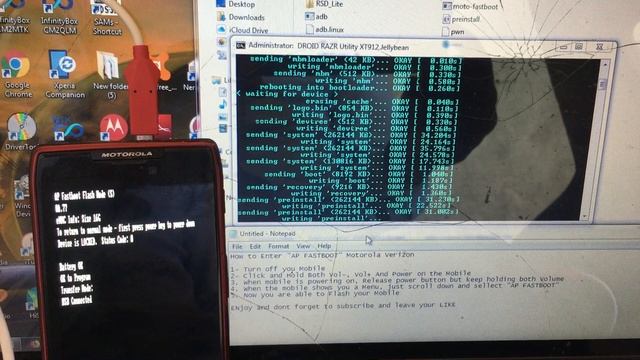 Como Flexar Motorola Verizon XT912 Sem Programa using CMD смотреть онлайн