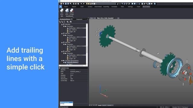 Automatic multi-axes exploded views with trailing lines - BricsCAD Mechanical смотреть онлайн