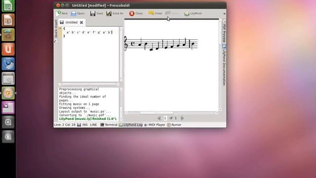 Me playing with frescobaldi on ubuntu 11.04 natty narwall смотреть онлайн