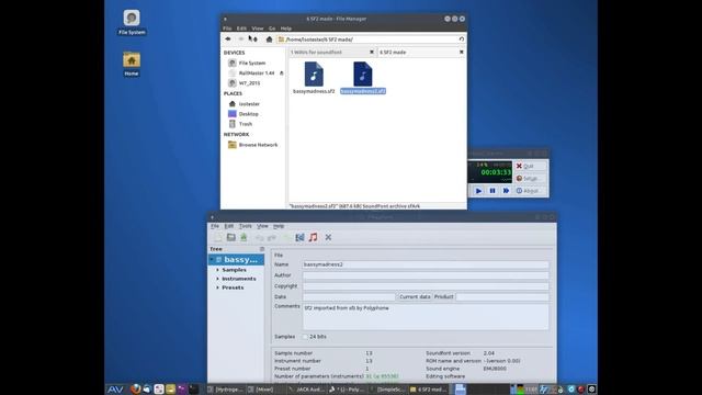 AV Linux 2016 | Create Soundfont | *.sfz | *.sf2 | Thunar | Screencast [ 3:19 ] смотреть онлайн