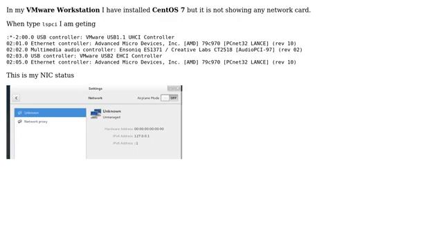 Not detecting network card in centos 7 смотреть онлайн