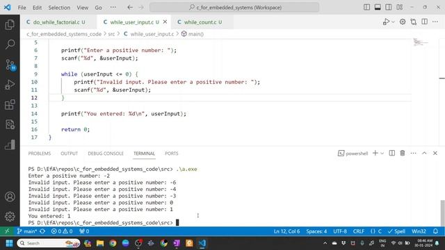 while and do-while loops in C programming смотреть онлайн