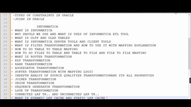 COMPLETE COURSE STRUCTURE OF "INFORMATICA POWERCENTER" and "ORACLE" & "UNIX" IN TELUGU GP INSTITUTE смотреть онлайн