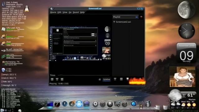 Ubuntu running Compiz-Fusion desktop manager смотреть онлайн