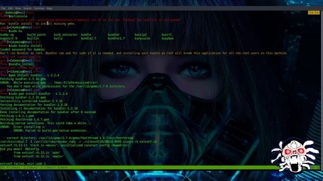 How to fix msfconsole metasploit error Run bundle install to install missing gems смотреть онлайн