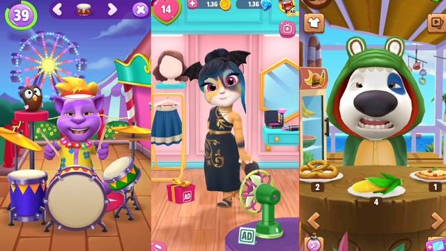 My Talking Hank Vs Talking Angela 2 Vs Talking Tom 2 (ios & Android) Gameplay