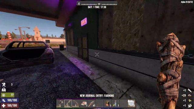 Alpha 20 #01: Gut durch den ersten Tag - 7 Days to Die A20 experimental | Linux смотреть онлайн