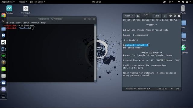 Google Chrome Installation on Kali Linux 2017.3 смотреть онлайн