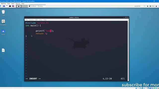 C program on terminal using gcc & vim смотреть онлайн