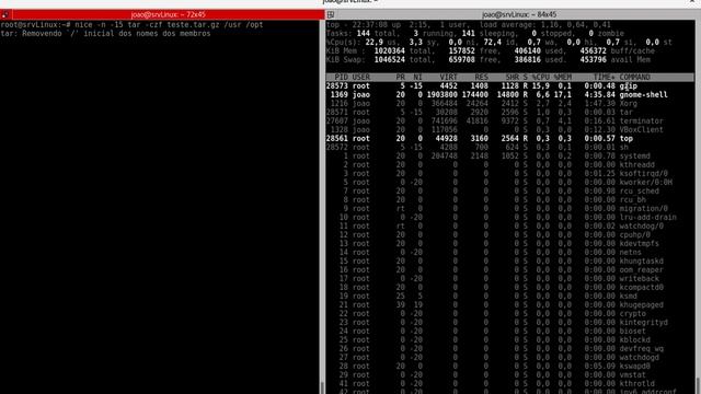 Curso de Linux Essencial #22 - Processos Prática 2 (Prioridade de Processos) смотреть онлайн