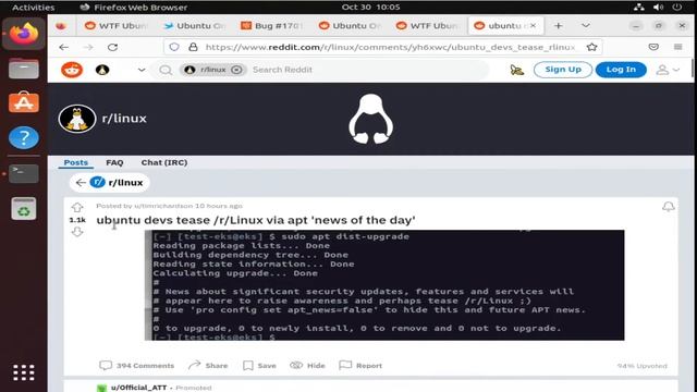 Ubuntu Calls Out Linux Subreddit for Placing Ads in Terminal смотреть онлайн