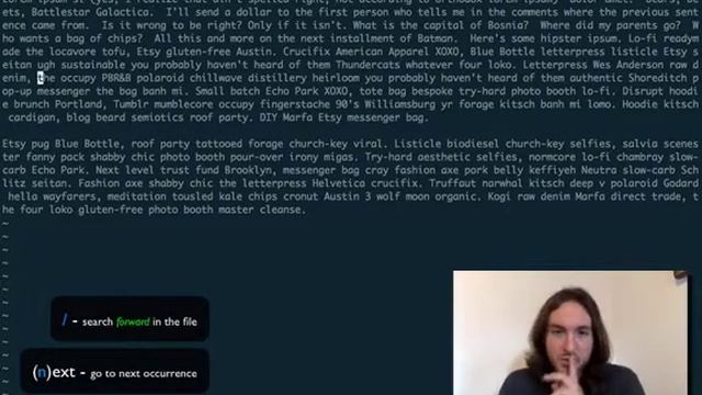 Badass Vim Tutorials - Search through the page with / and ? смотреть онлайн