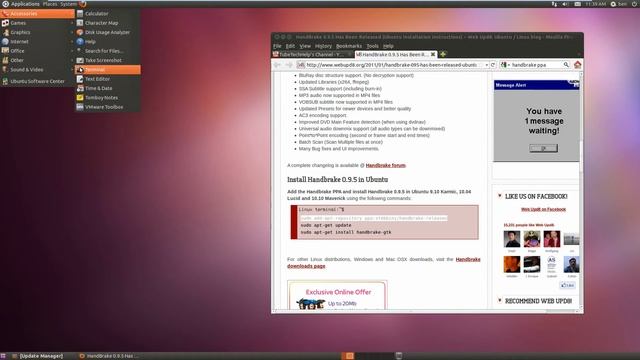 How to Install Handbrake in Ubuntu 11.04 смотреть онлайн